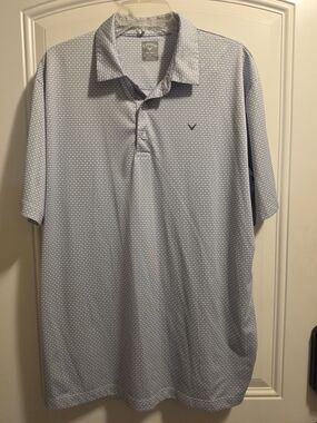 Callaway Men’s Light Blue Micro-Pattern Golf Polo